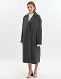 Dropped-shoulder coat in black