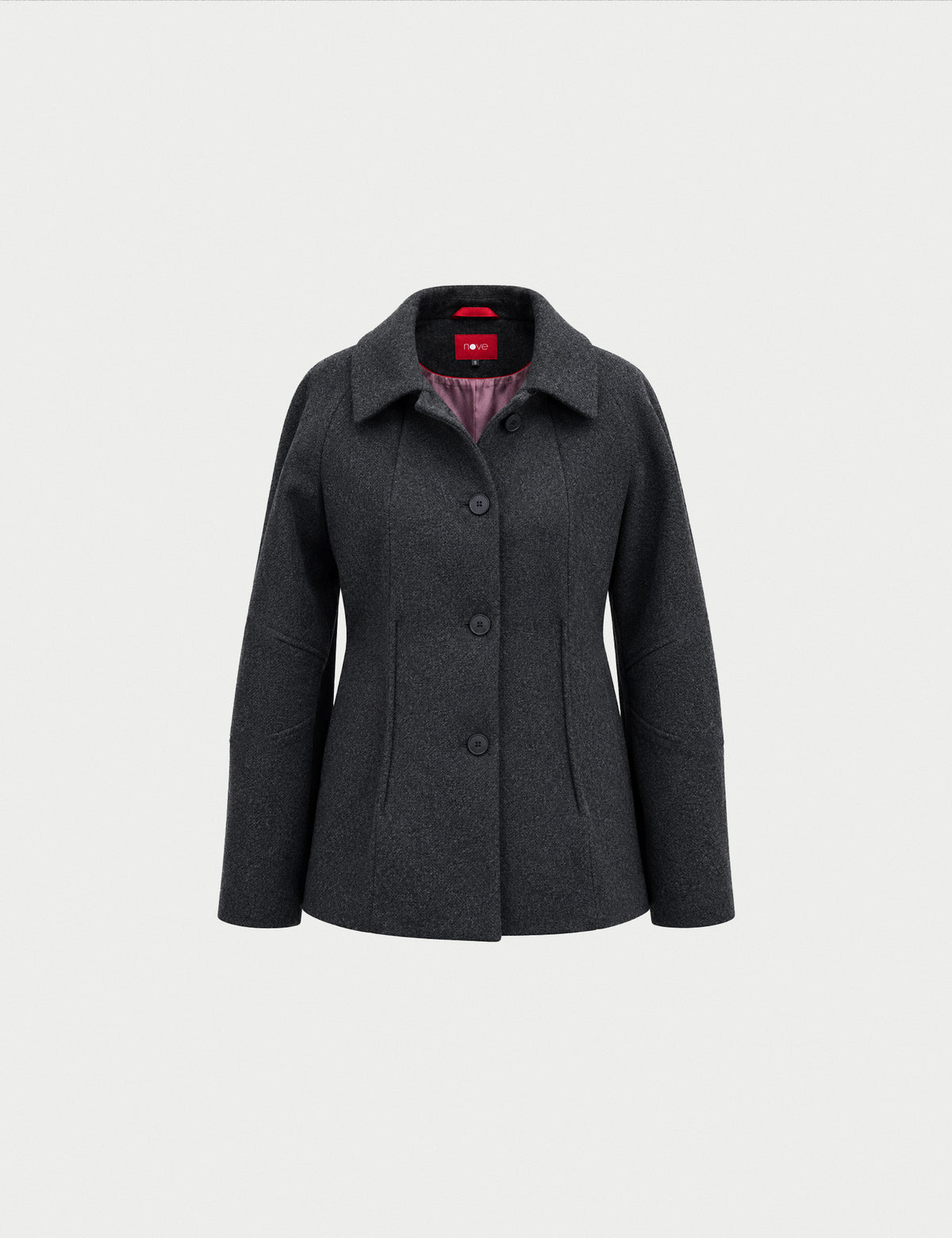 A-line coat with a soft voluminous cut and a concealed button fastening