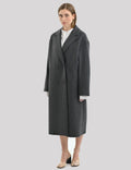 Dropped-shoulder coat in black