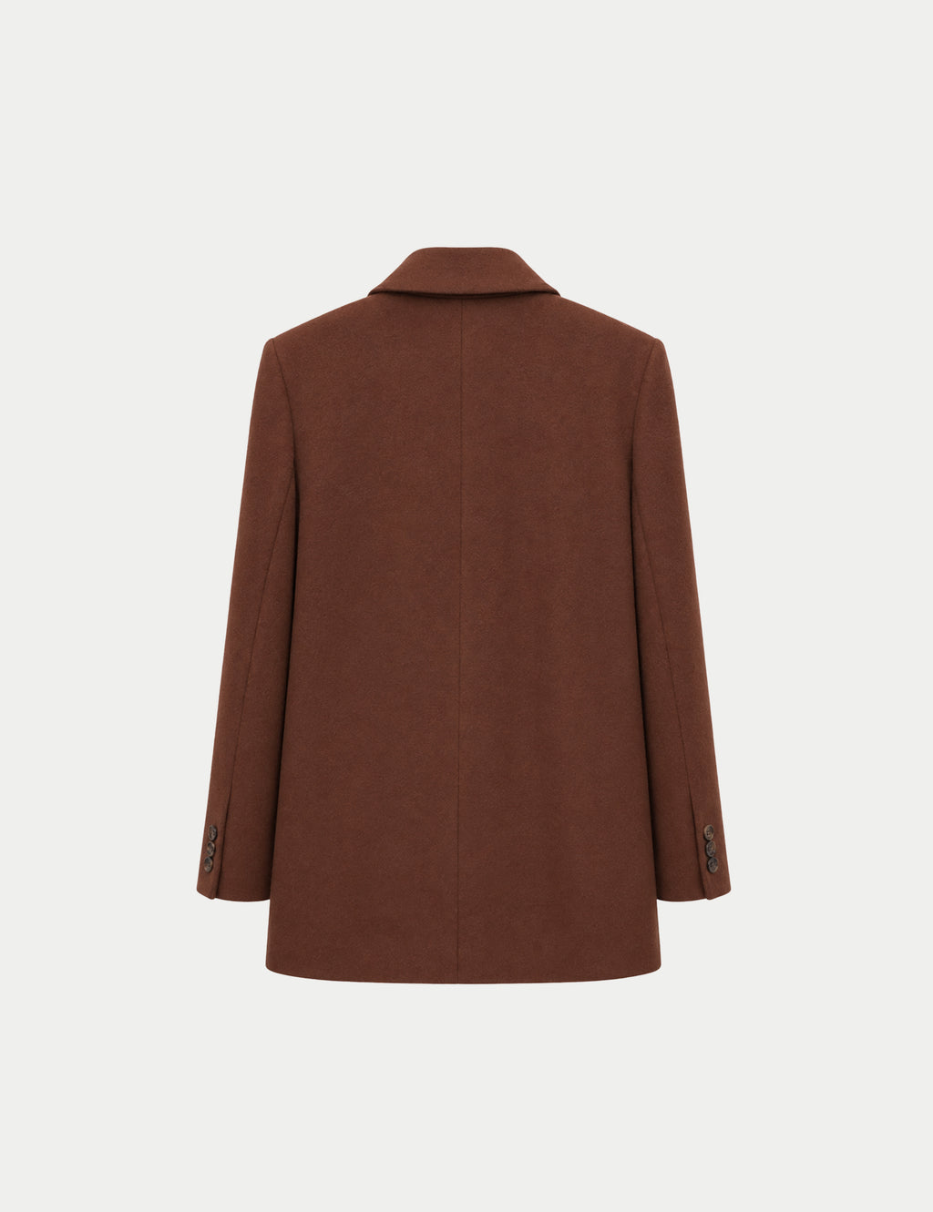 Double-breasted fitted coat with accentuated shoulders in black