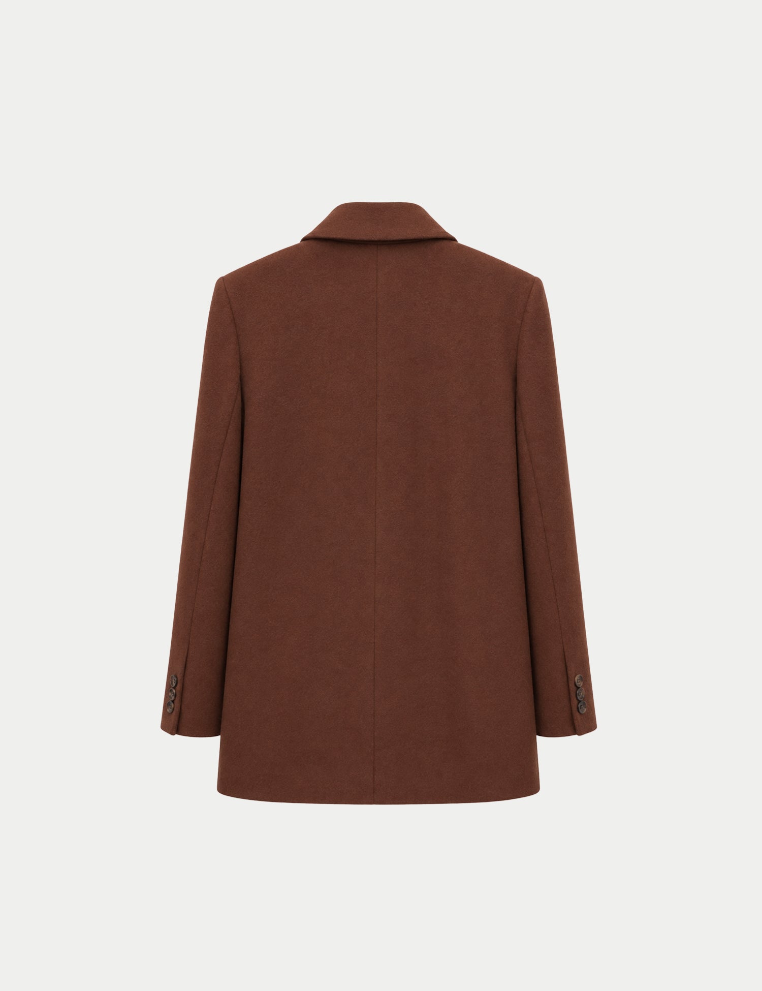 Double-breasted fitted coat with accentuated shoulders in black
