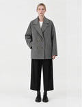 Dropped-shoulder coat in black