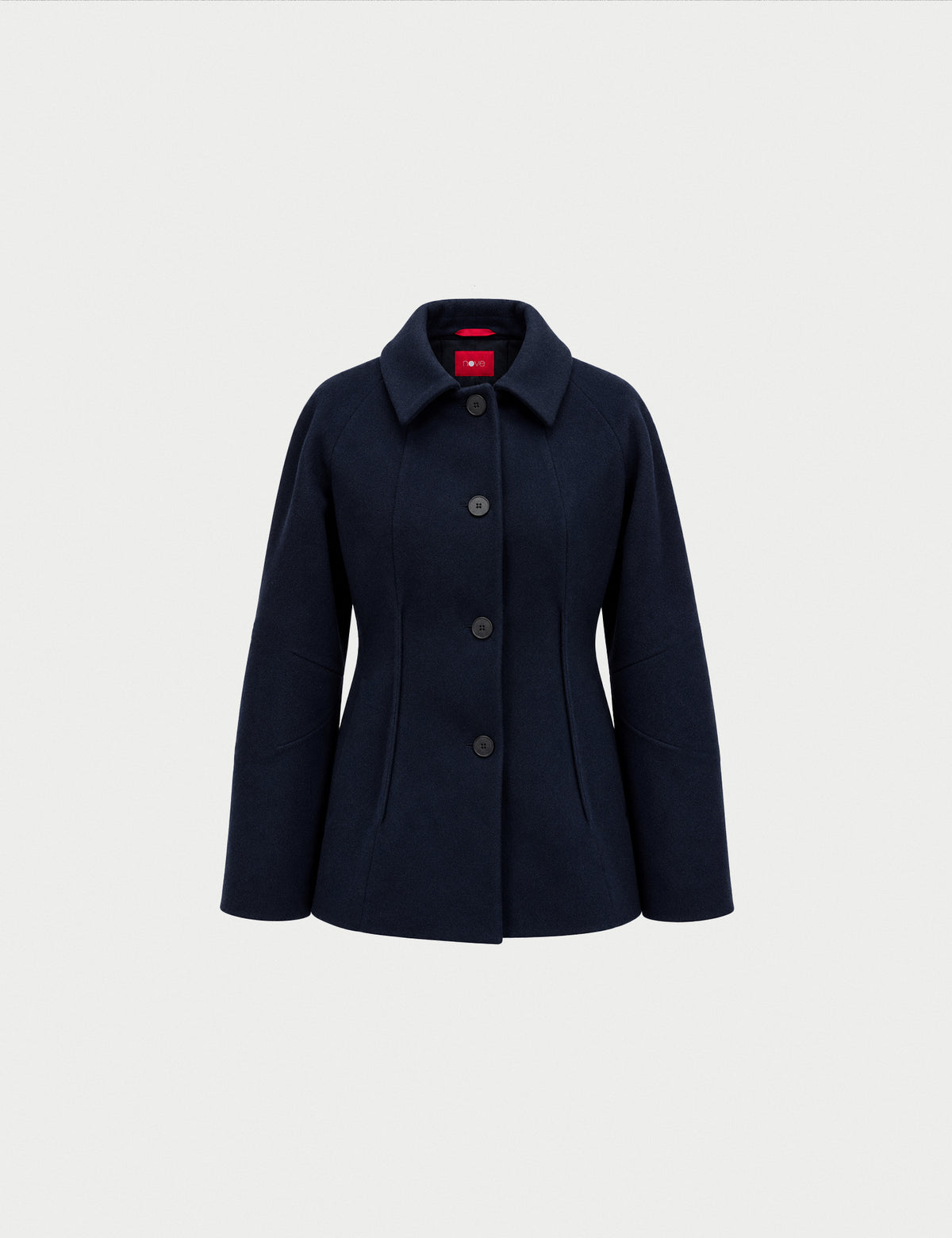 A-line coat with a soft voluminous cut and a concealed button fastening