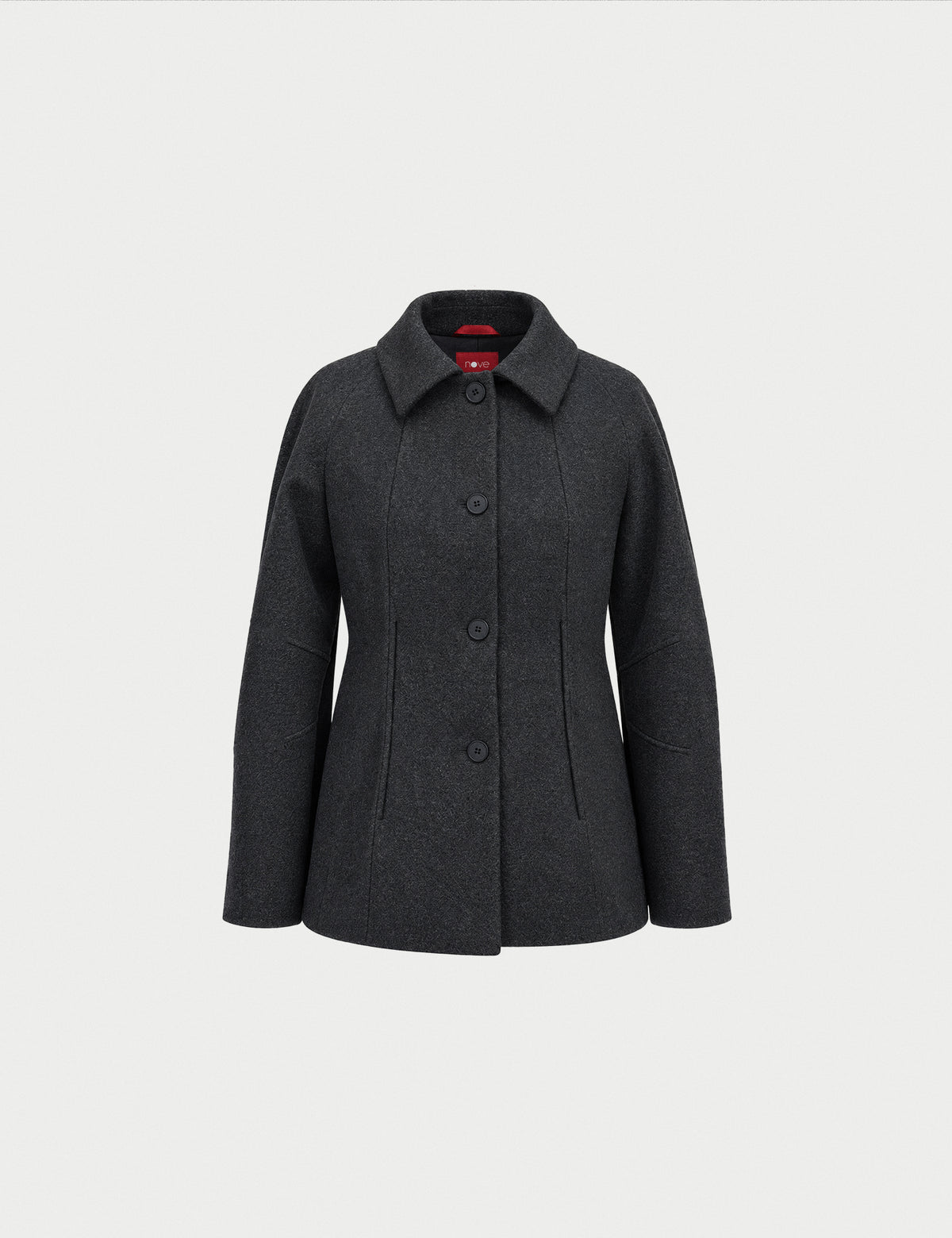 A-line coat with a soft voluminous cut and a concealed button fastening