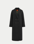 Dropped-shoulder coat in black