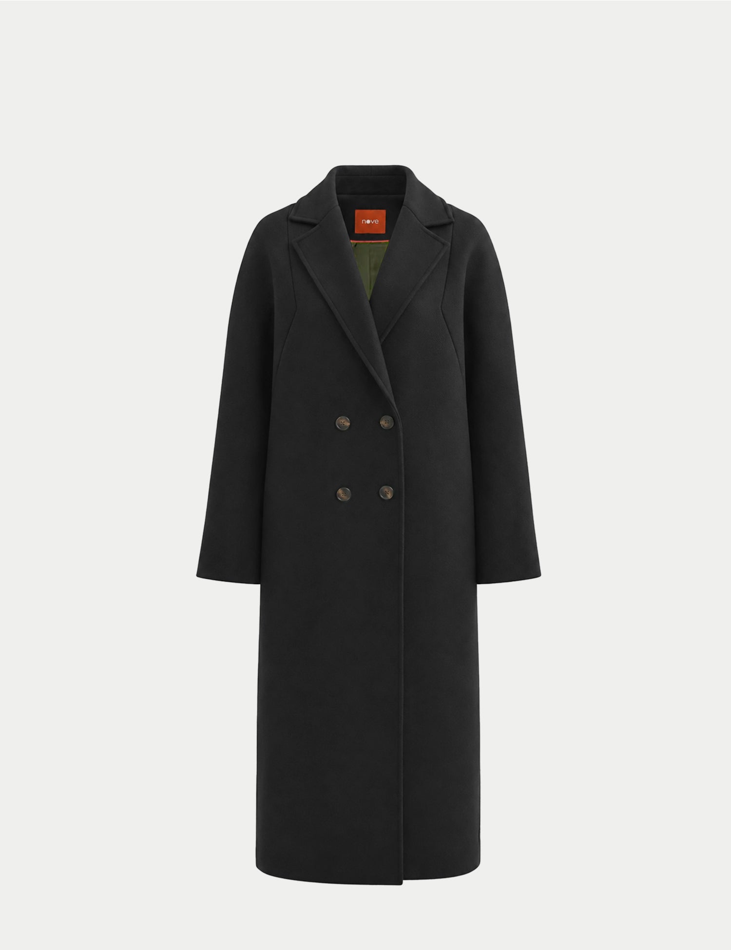 Dropped-shoulder coat in black