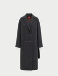 Dropped-shoulder coat in black