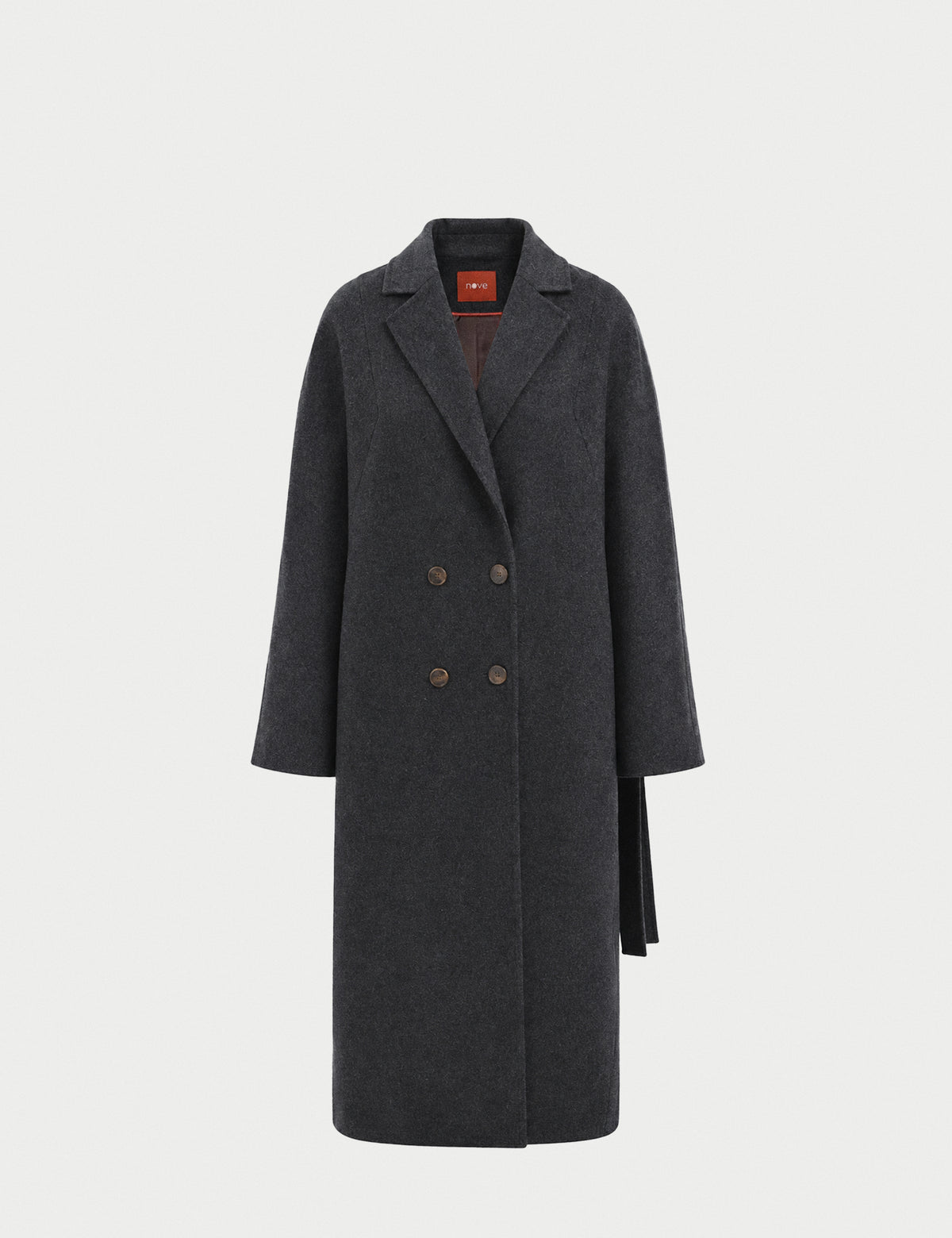 Dropped-shoulder coat in black