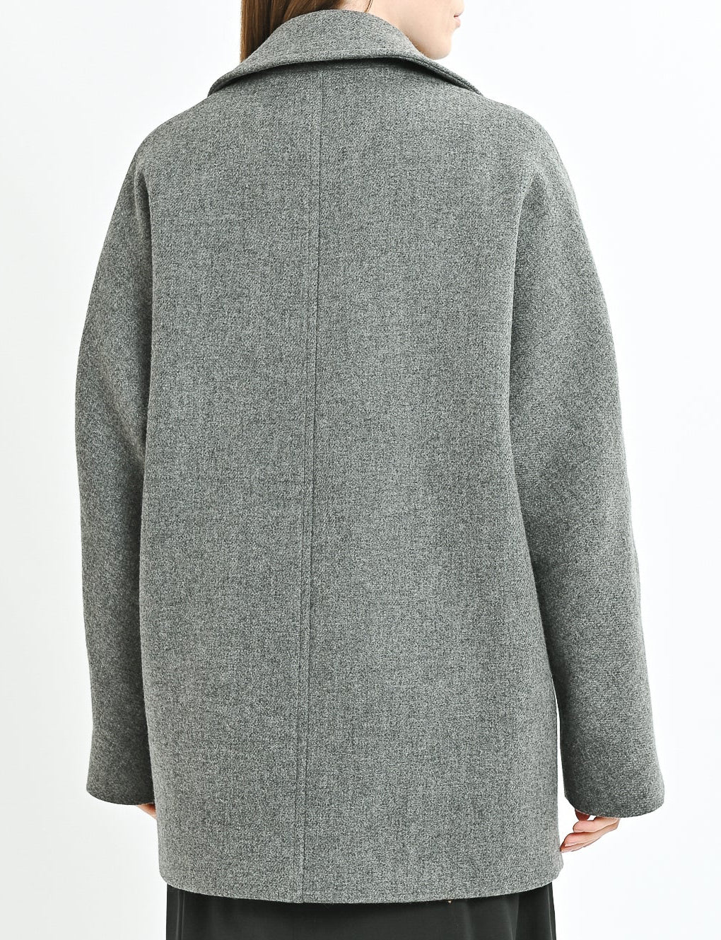 Dropped-shoulder coat in black