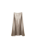 Acetate skirt in greige