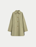 Cropped oversized trench coat in beige