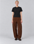 Cropped cupro tennis shirt with dropped shoulders