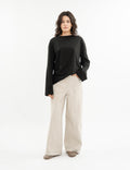 Cropped cupro tennis shirt with dropped shoulders