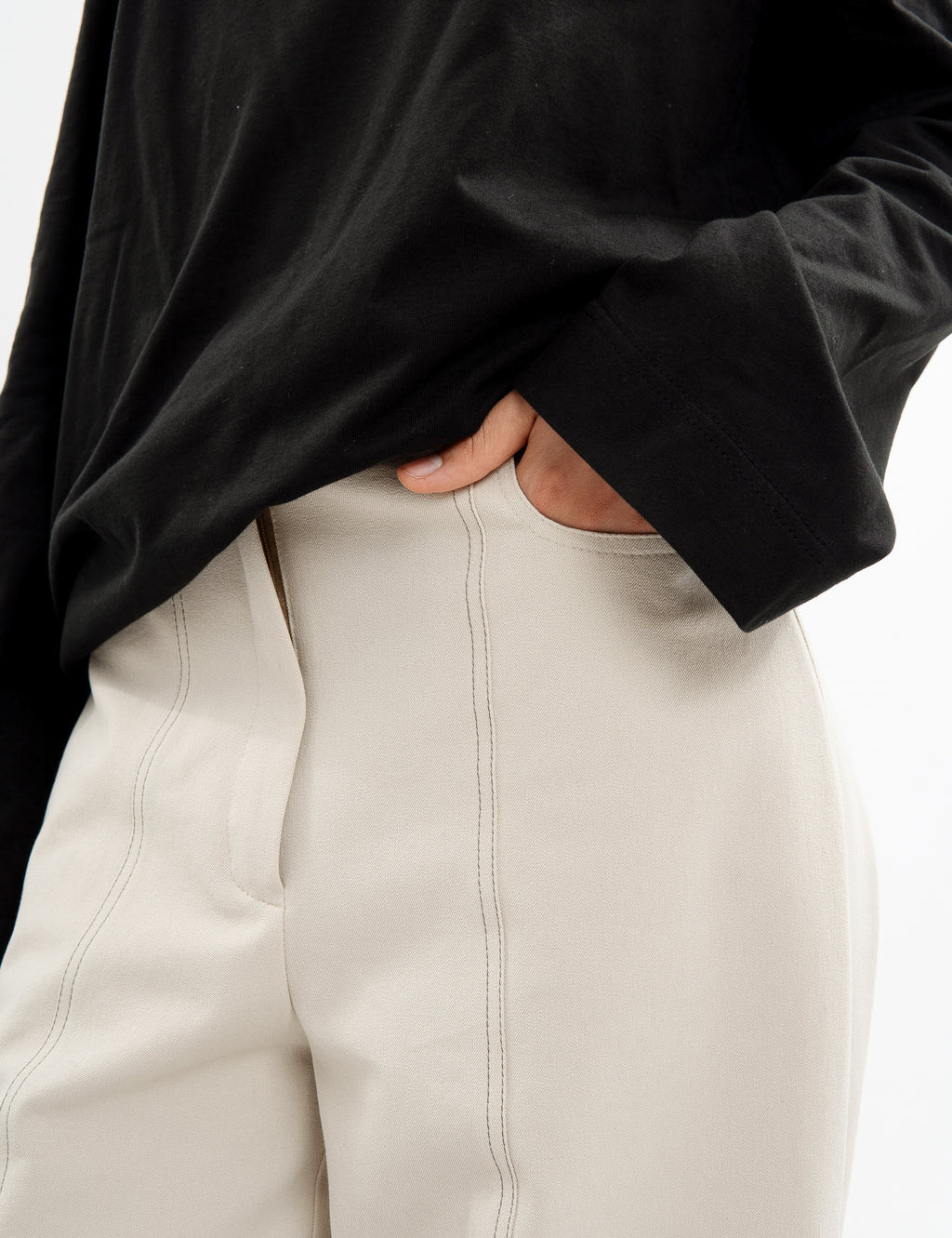 Cropped cupro tennis shirt with dropped shoulders