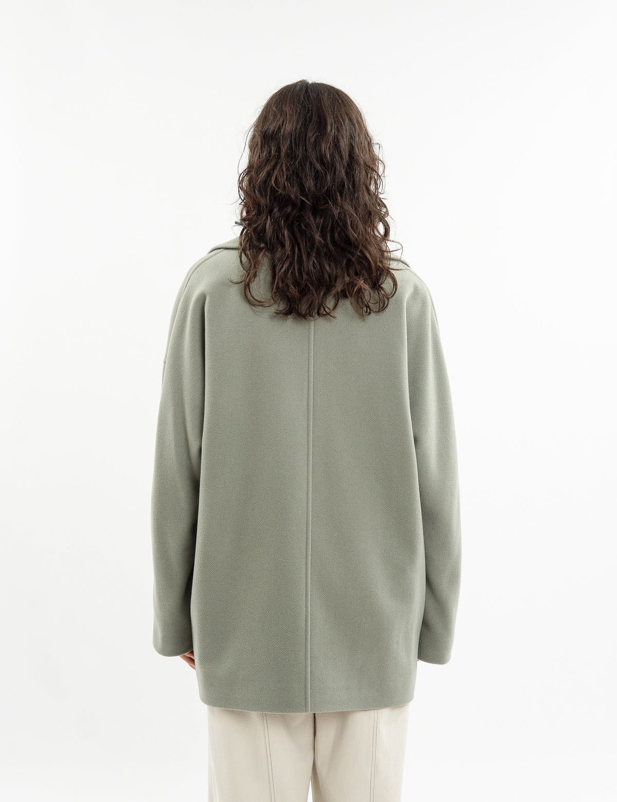 Dropped-shoulder coat in black