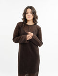 Sheer wool long-sleeve top with extra-long sleeves in green
