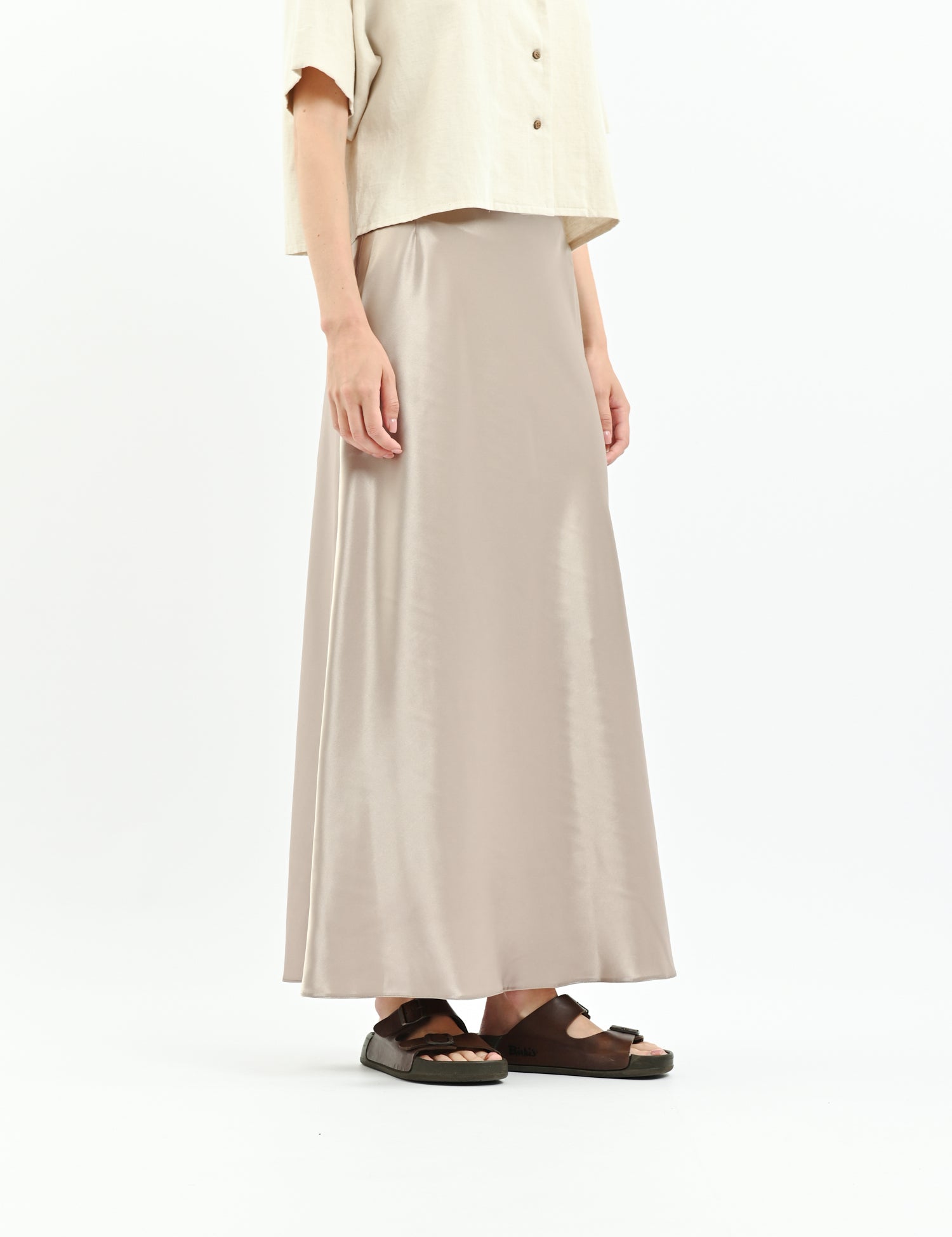 Acetate skirt in greige