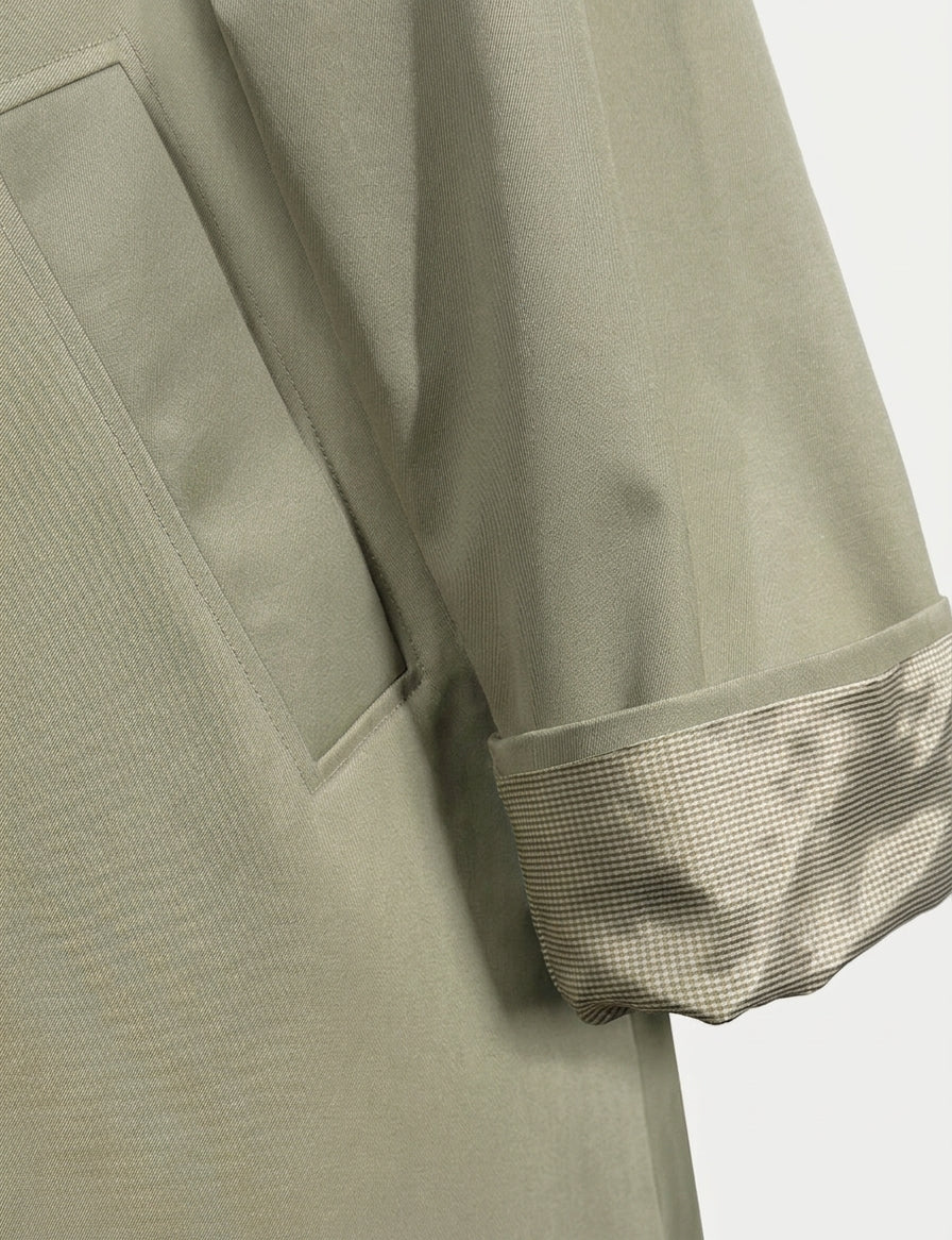 Cropped oversized trench coat in beige