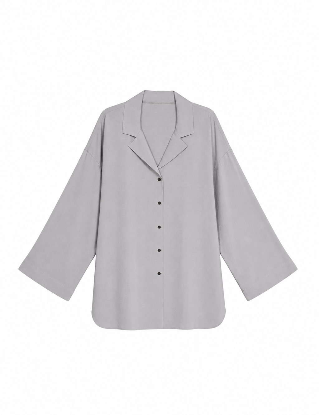 White relaxed-fit linen shirt with dropped shoulders