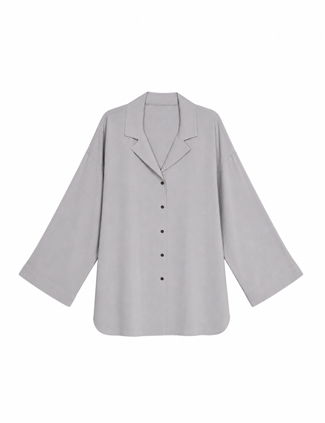 White relaxed-fit linen shirt with dropped shoulders