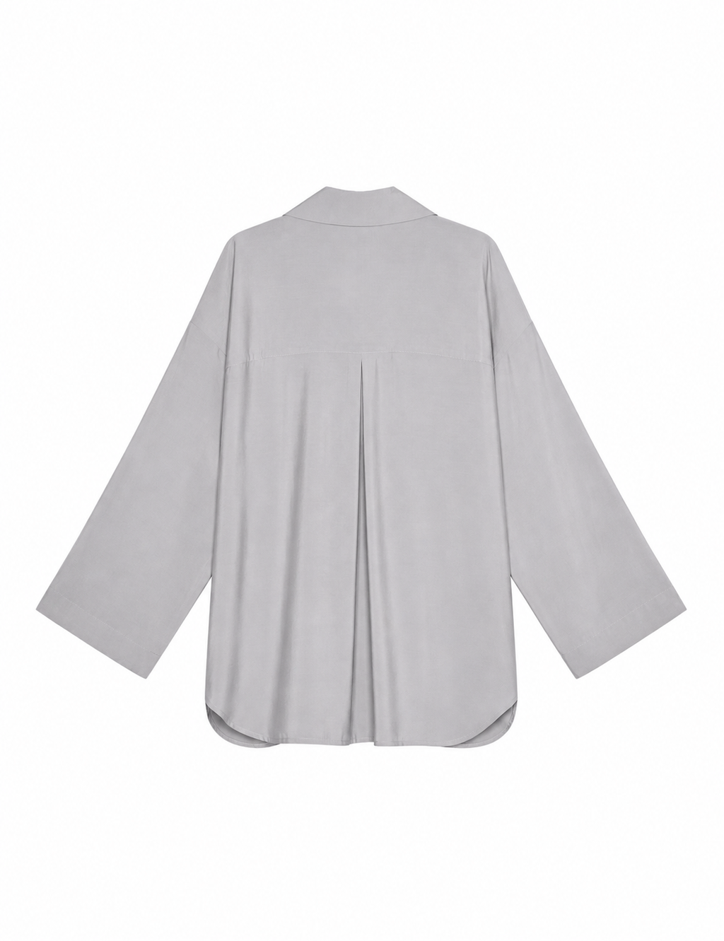 White relaxed-fit linen shirt with dropped shoulders