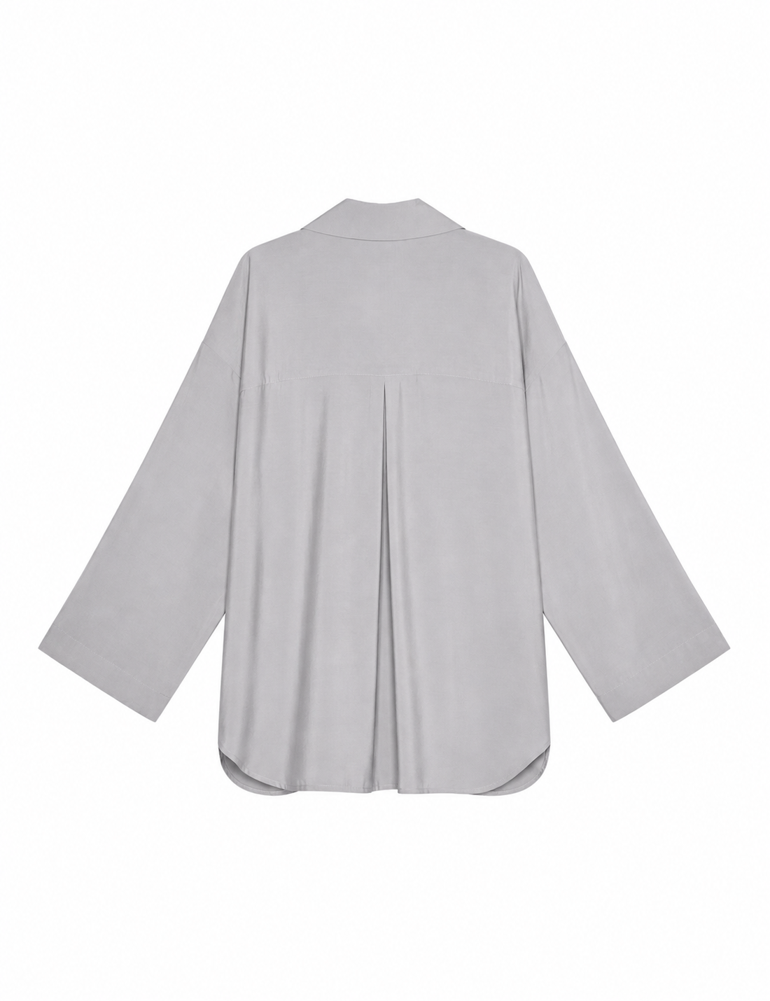 White relaxed-fit linen shirt with dropped shoulders