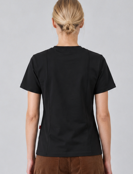 Cropped cupro tennis shirt with dropped shoulders