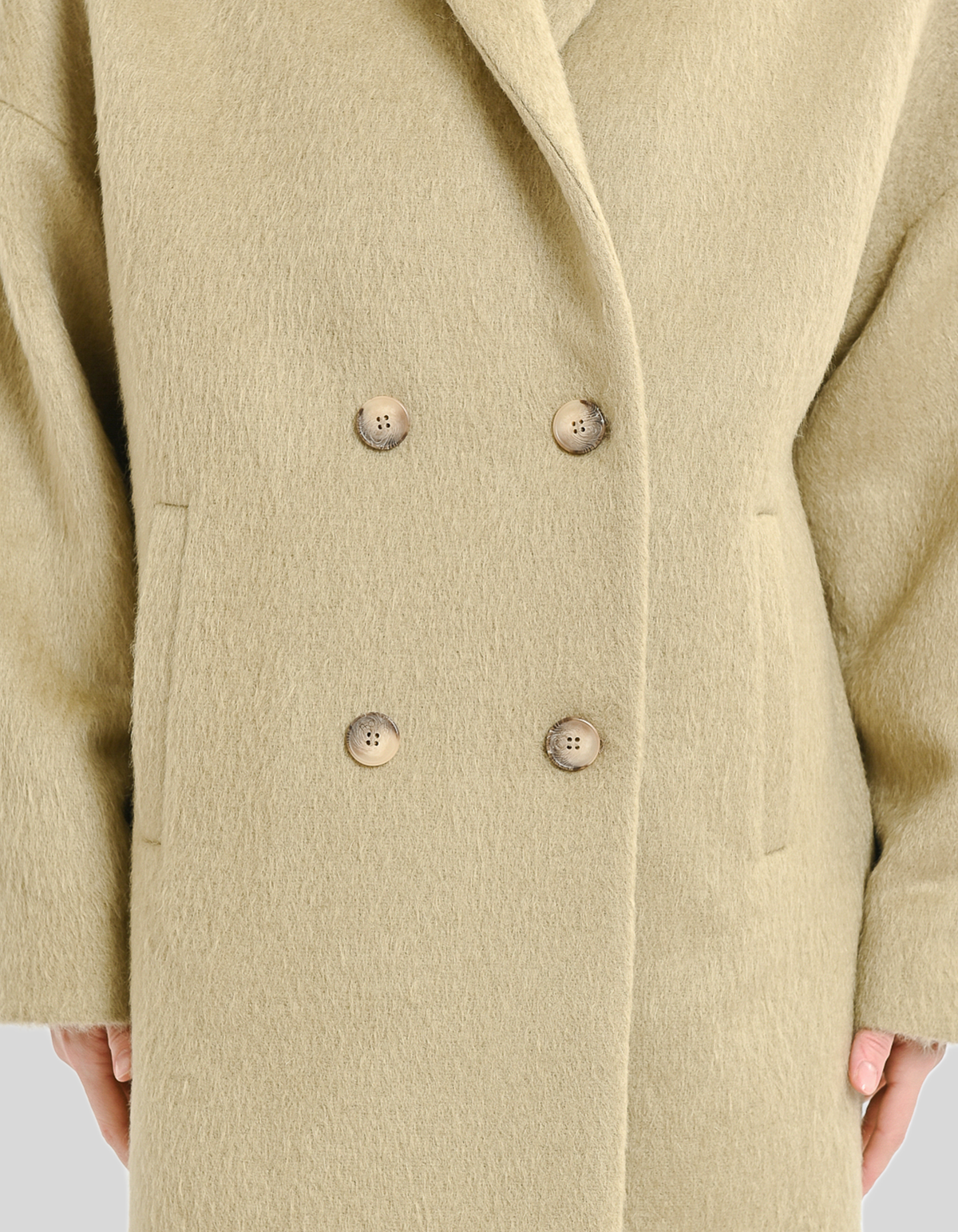 Short alpaca-blend coat with a shawl collar