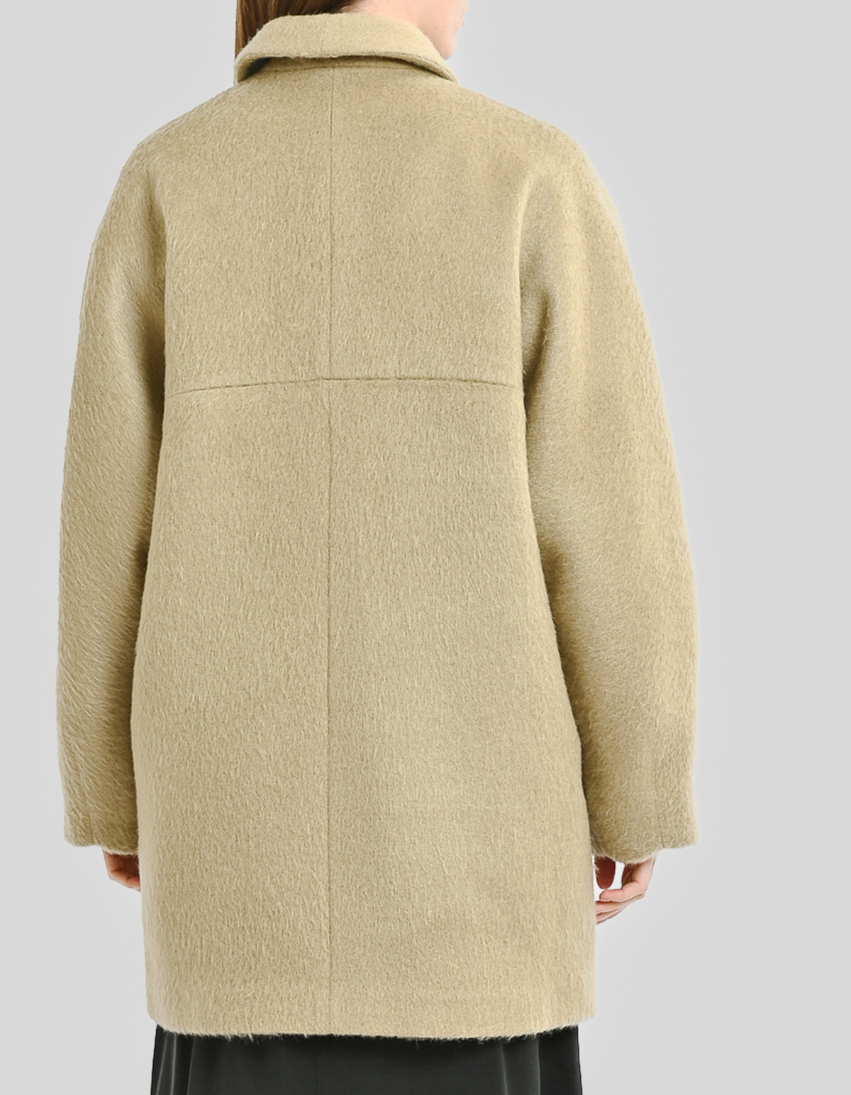 Short alpaca-blend coat with a shawl collar