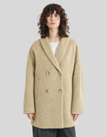 Short alpaca-blend coat with a shawl collar