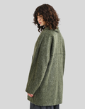 Short alpaca-blend coat with a shawl collar