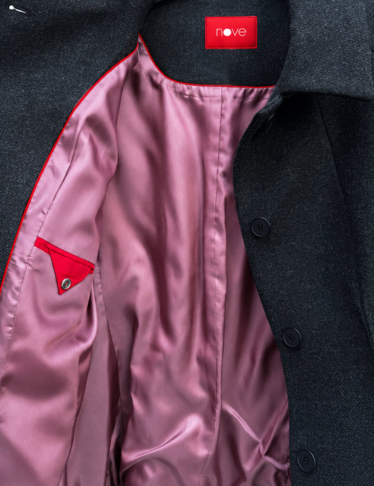 A-line coat with a soft voluminous cut and a concealed button fastening