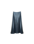 Acetate skirt in grey-blue