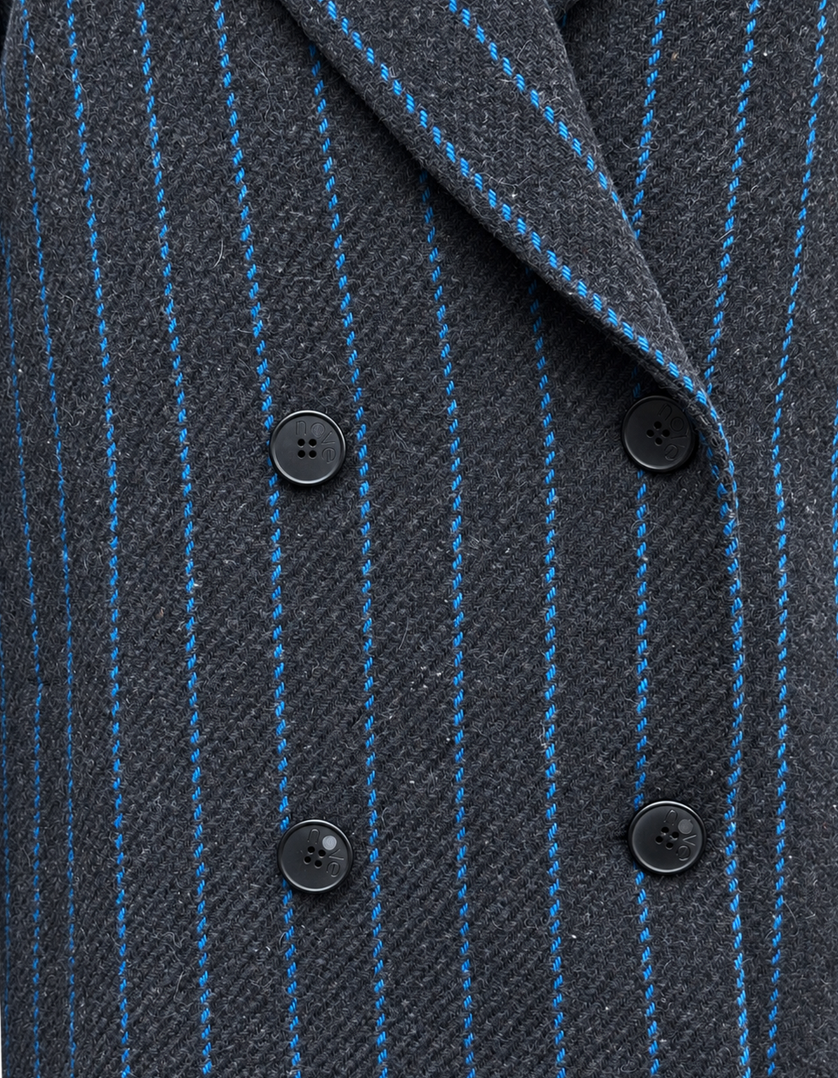 Double-breasted coat with straight shoulders in beige